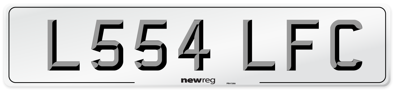 L554 LFC Number Plate from New Reg